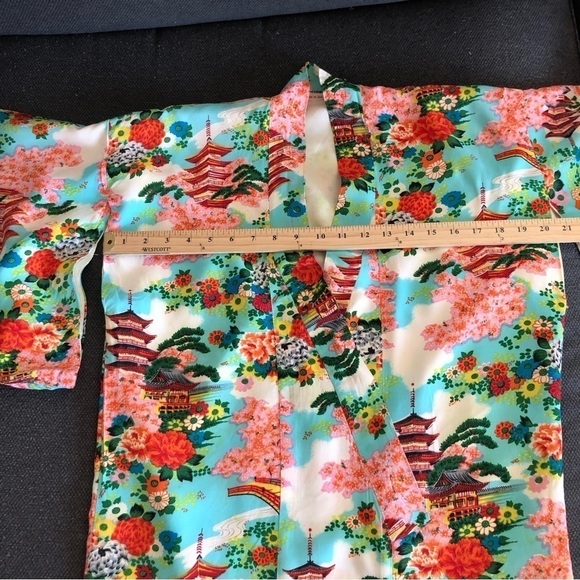 VINTAGE made in Japan kimono robe duster colorful - Picture 9 of 14